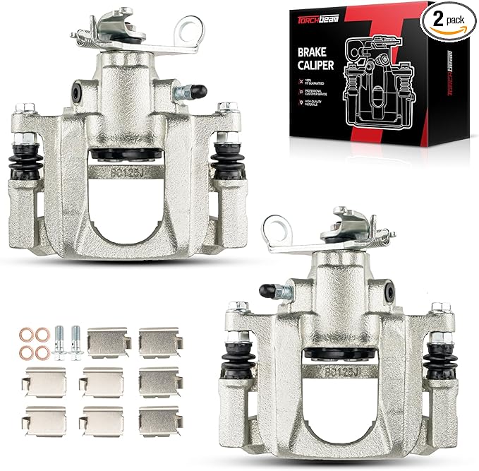 Torchbeam 2PCS Rear Driver and Passenger Side Brake Caliper For Dodge for 2009-2012 Journey, Disc Brake Caliper Assembly with Bracket Replace # 18B5176+18B5177