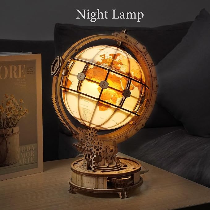 ROKR 3D Wooden Puzzles for Adults Illuminated Globe - Image 4