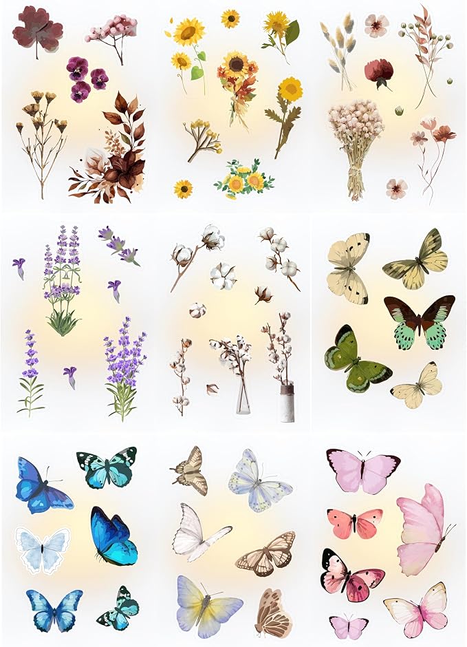 BulbaCraft Transparent Flower and Butterfly Stickers - Image 4