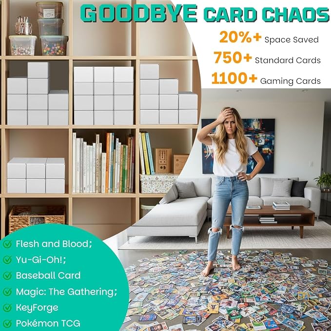 Card Box for Trading Cards, 14 Inch Laminated Card Storage Box - Image 2