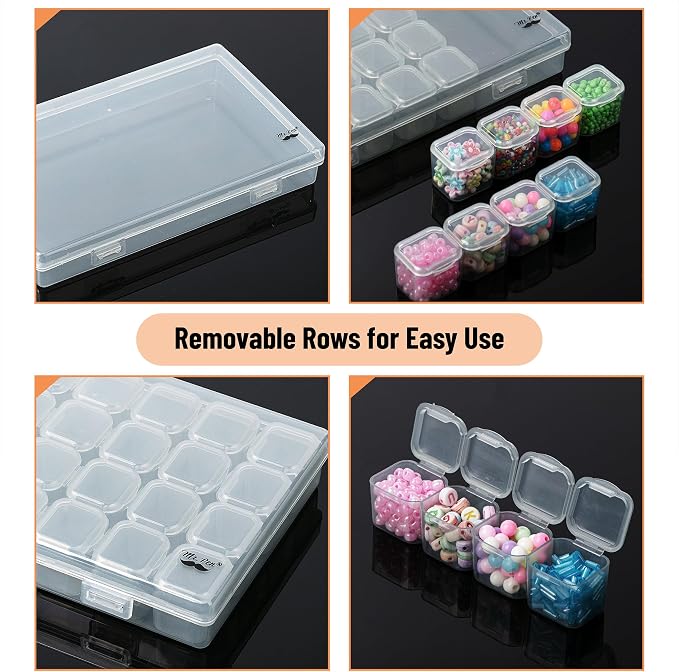 Mr. Pen- Bead Storage Containers, 28 Grids, 2 Pack, Transparent, Small Bead - Image 4