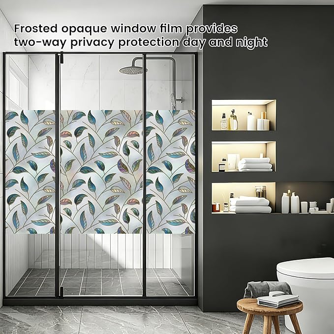DKTIE Static Cling Decorative Window Film Vinyl Non Adhesive Privacy Film - Image 4