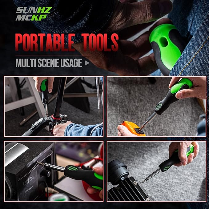 SUNHZMCKP 8 in 1 Screwdriver, Portable multi-purpose screwdriver set，High-Strength Bits, Phillips, Slotted, Torx，Suitable for outdoor and daily repair tools,Practical hand tools