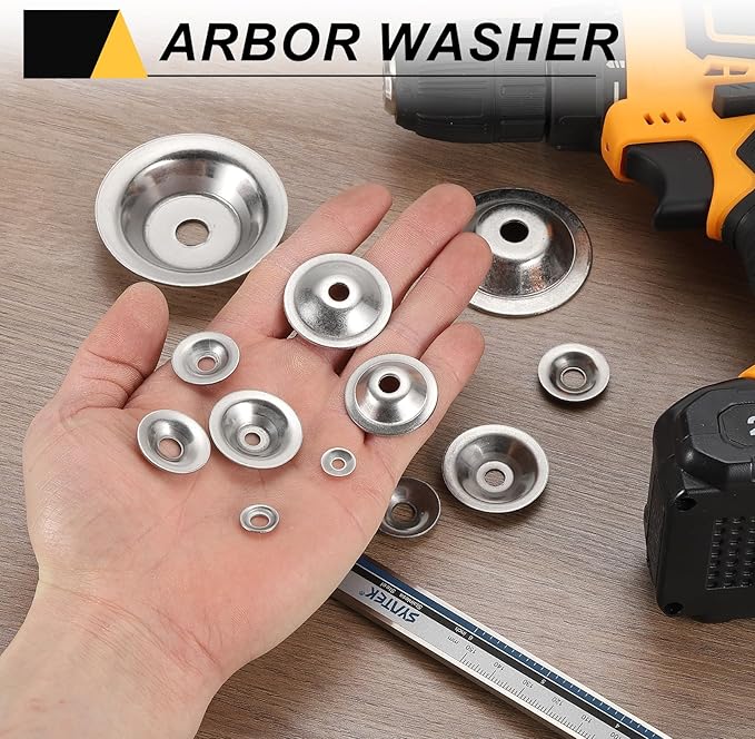 MECCANIXITY 4 Pcs M10 Arbor Washer, 2x80mm 304 Stainless Steel Bench Grinder Arbor Washer for Bench Grinder Polisher Wire Wheel Buffing, Silver