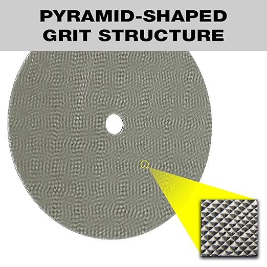 CS Unitec 80986 FIX Disc with Hook & Loop Fasterning, TZ Pyramid, 6" Diameter, A45/400 Grit, (Pack of 10)