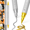 ARTISTRO 2 Gold & Silver Dual-Tip Acrylic Paint Pens by ARTISTRO