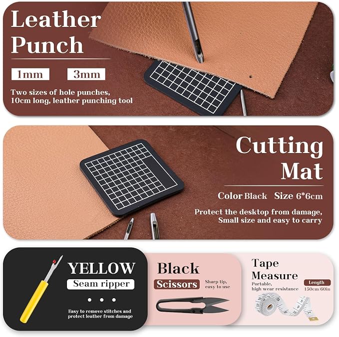 MORFEN Leather Sewing Kit Upholstery Repair Kit Leather Stitching Kit - Image 5