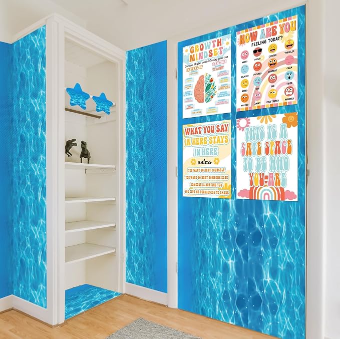 Inkspire Ocean Sea Bulletin Board Paper Roll, 14.8FTx18.5IN Large Reusable - Image 7