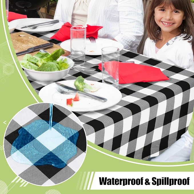 Smiry Rectangle Table Cloth, Waterproof Vinyl Tablecloth - Image 2