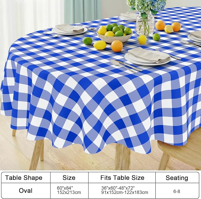 Smiry Oval Table Cloth, Waterproof Vinyl Tablecloth - Image 7