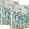 Sea Turtle Shell Starfish Coral Round Ring Binders 1.5 Inch Whale Nautical by Wamika