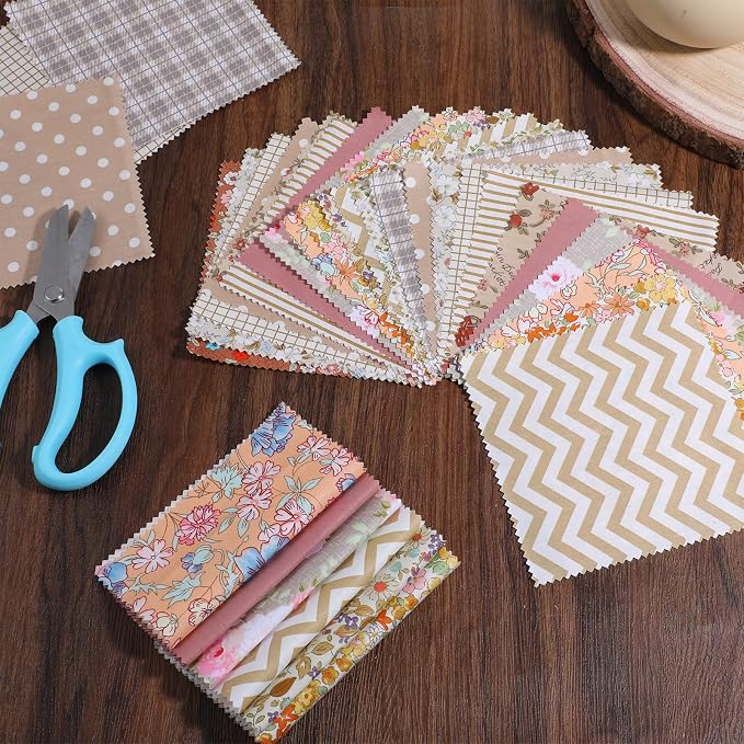168 Pcs 5 inch Vintage Rose Quilting Fabric Square Bundle, Precuts Charm Packs - Image 6
