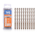 1/4 Inch Cobalt Drill Bits (10pcs), M35 High Speed Steel, 135 Degree Tip, Jobber Length Twist Drill Bit Set for Hard Metal, Stainless Steel, Cast Iron, Wood and Plastic, with Storage Case