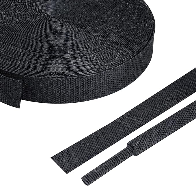 2:1 Heat Shrink Fabric Tubing Braided Sleeving Woven Wire Loom Shrinkable Cable Sleeve for Automotive Wire Harness/Cable Sheath (3/8"-20ft)