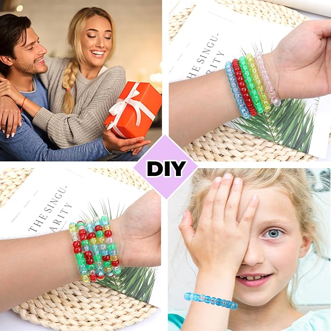 Glitter Pony Beads 1000 Pcs for Friendship Bracelets, Hair Braiding, Earrings - Image 5