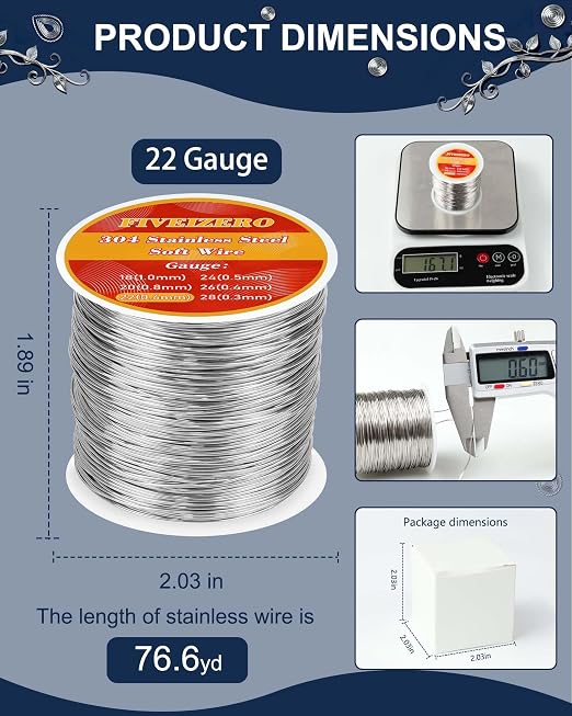 FIVEIZERO 22 Gauge 304 Stainless Steel Wire - Image 2