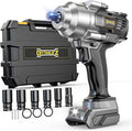 Cordless Impact Wrench 1/2" Compatible with DeWalt 20v Battery, 750 Ft-lbs High Torque Impact Driver with 6Pcs Sockets & Storage Case, Brushless Electric Impact Gun with 4-Speed & LED Light(Bare Tool)