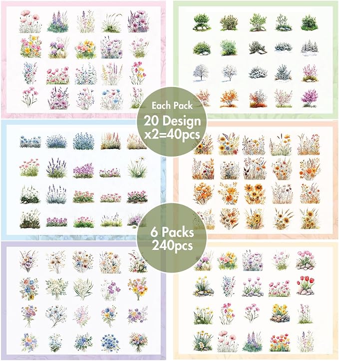 Transparent Flower Stickers for Scrapbooking - Image 7