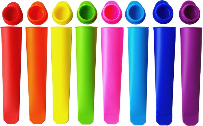Silicone Ice Pop Molds, Popsicle Maker Molds, 8 Vibrant Colors by Mirenlife