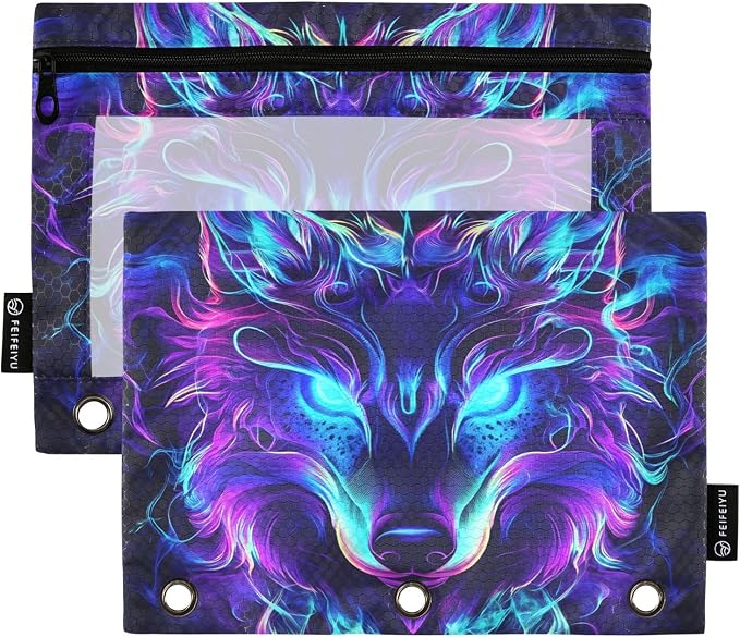 Mystical Wolf Face Pencil Pouch by BOENLE-WELCOMEYOURCOMING