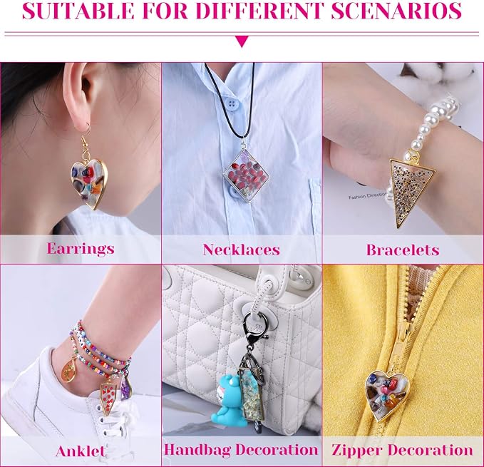Shynek 60Pcs Hollow Frame Pendants - Image 7