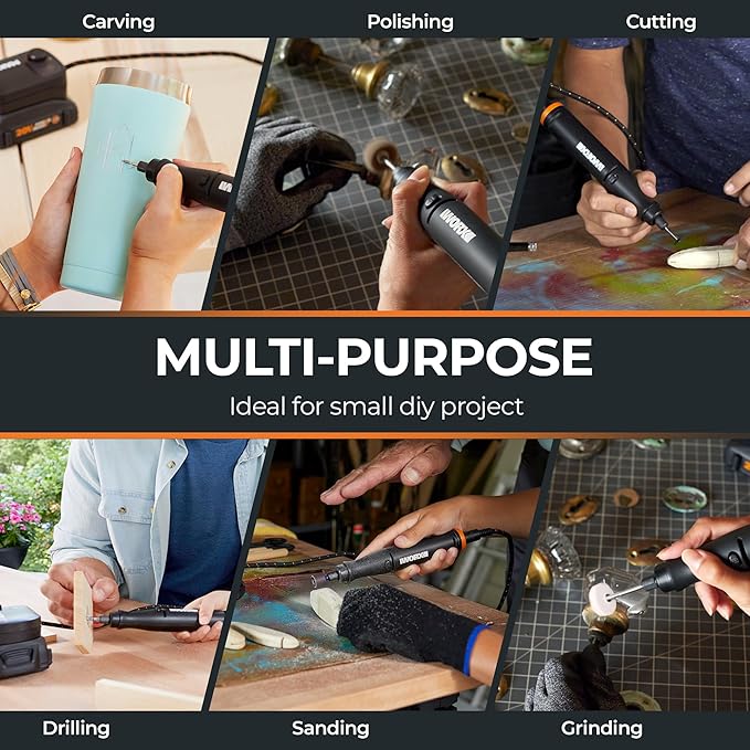 20V Cordless Rotary Tool Kit, 5000-35000 Variable Speeds, Powerful Sander, Engraver, Polisher, Mini Brushless Motor Power Carving Tool with 20 Accessories for Handmade and DIY