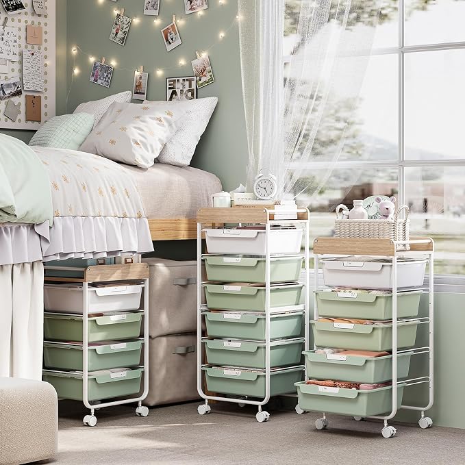 Utility Cart with Drawers, Craft Cart with 5 Drawers, Art Supply Organizer - Image 8