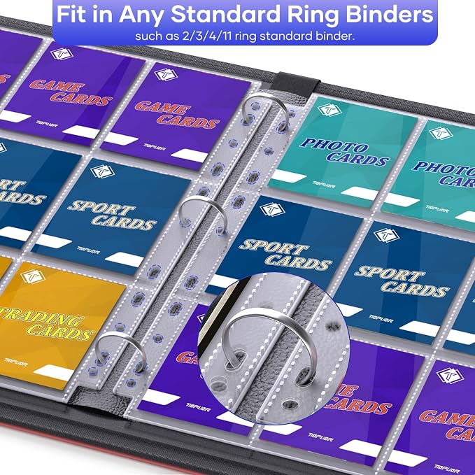 Tioplior 120 Pack 9 Pocket Double Side Card Sleeves Binder Sheets Holds 2160 - Image 4