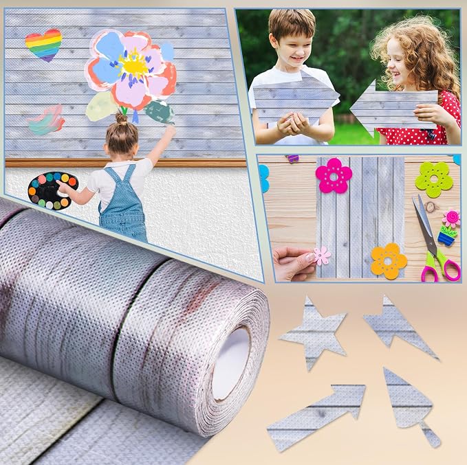 Inkspire Beach Wood Bulletin Board Paper Roll, 14.8FTx47IN Large Reusable - Image 4
