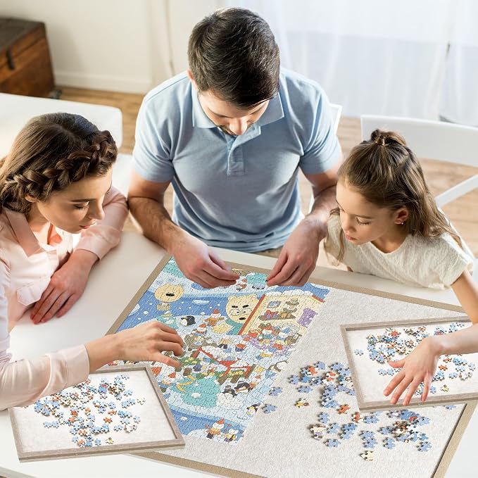 2000 Pieces Puzzle Board, 45.7x30.7 Felt Puzzle Storage Mat | Features a - Image 4