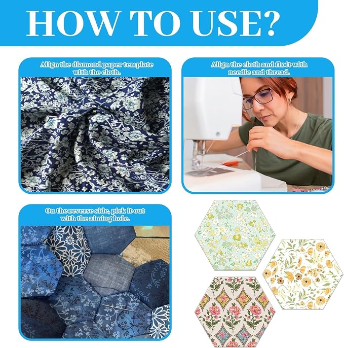 2000 PCS Paper Piecing 1", Hexagon Quilting Templates - Image 4