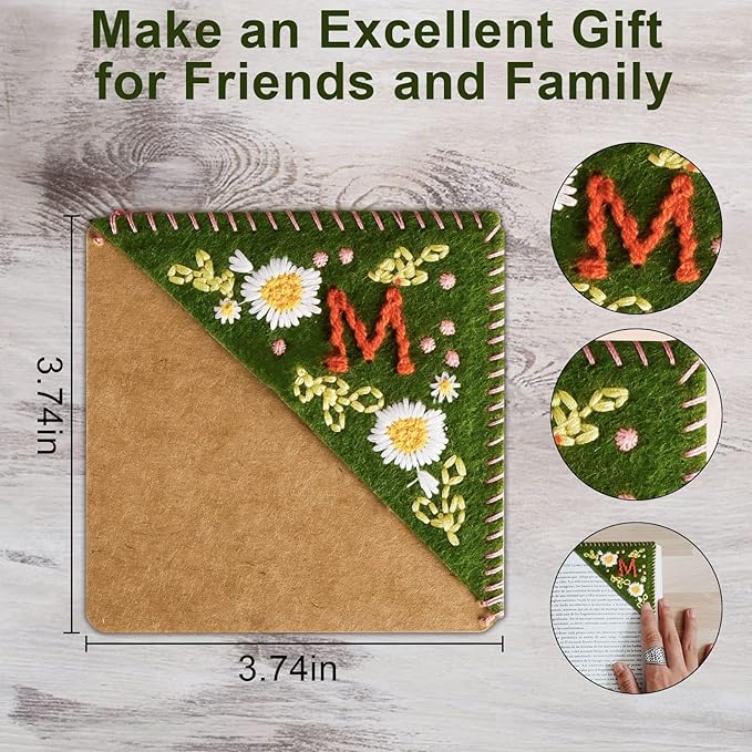 MOTEERLLU Personalized Hand Embroidered Corner Bookmark - Image 6