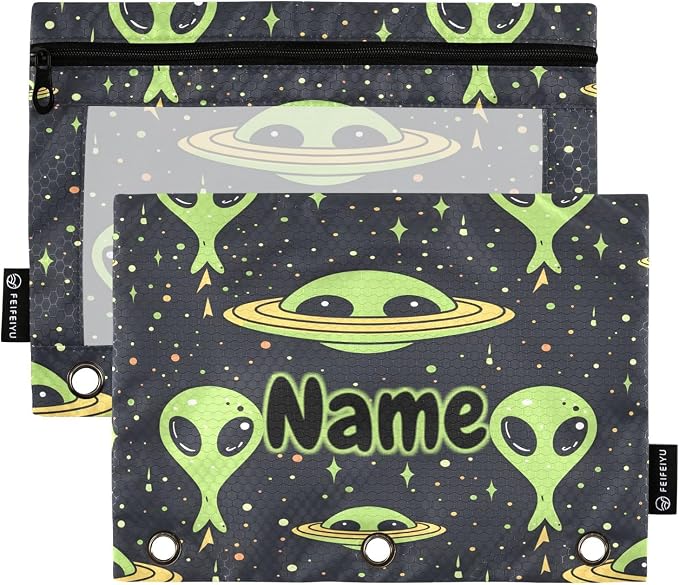 Custom Green Aliens Space Pencil Pouch by BOENLE-WELCOMEYOURCOMING