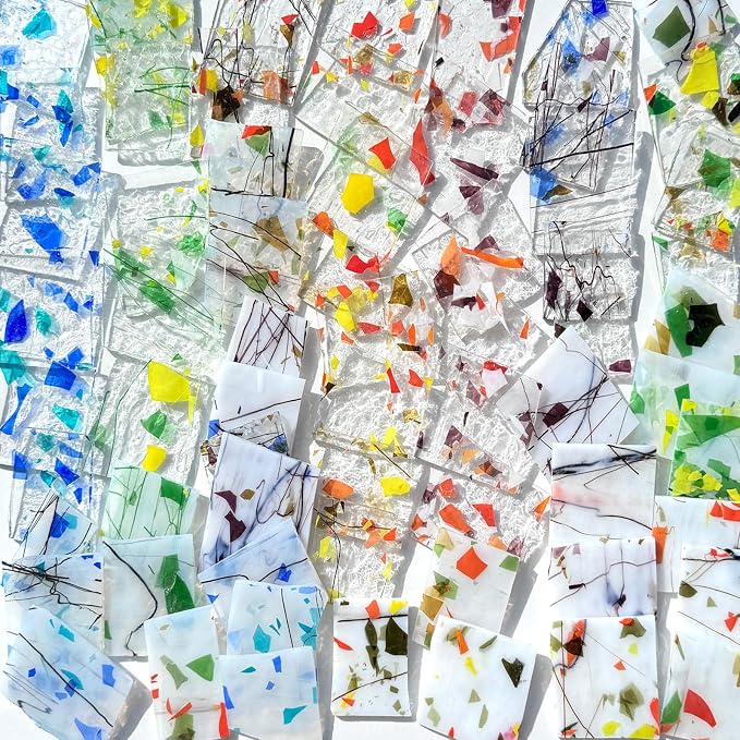 ILLUCKAI 2.2lb Stained Glass Scraps Floral Patterns Collection, Irregular by ILLUCKAI