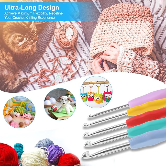 Vodiye 21 Sizes Ergonomic Crochet Hooks Set 0.5–10.0mm - Image 5