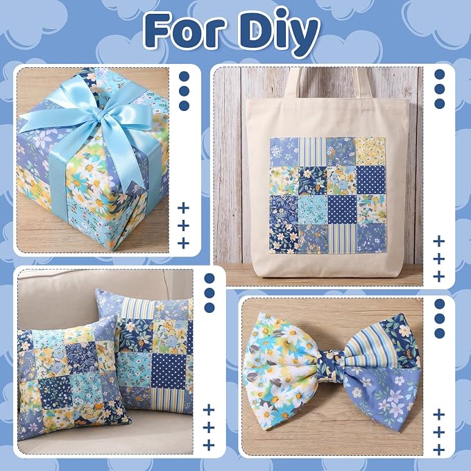 84 Pcs Blue Charm Packs for Quiltings, Cotton Quilting Fabric Bundles, 5 x - Image 5