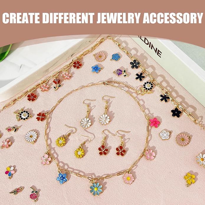 352 Pcs Assorted Charms for Jewelry Making, Mixed Enamel KC Gold Alloy Letter - Image 6