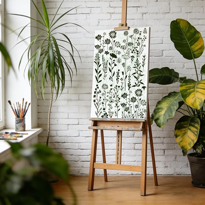 9pcs Flower Stencils for Painting Plant Patterns Drawing Stencils for Crafts - Image 6