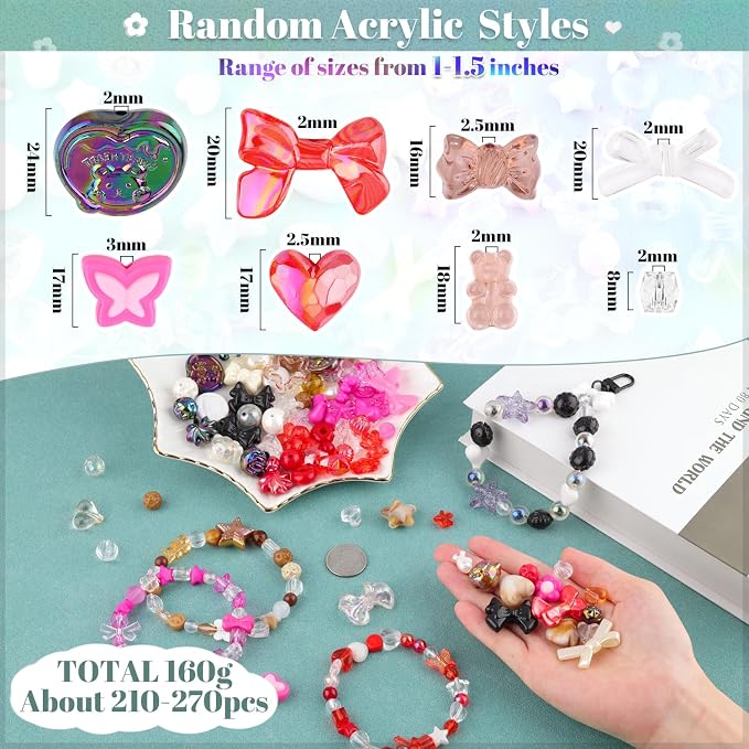 210-270PCS TINKRSTUFF Assorted Acrylic Beads - Image 2
