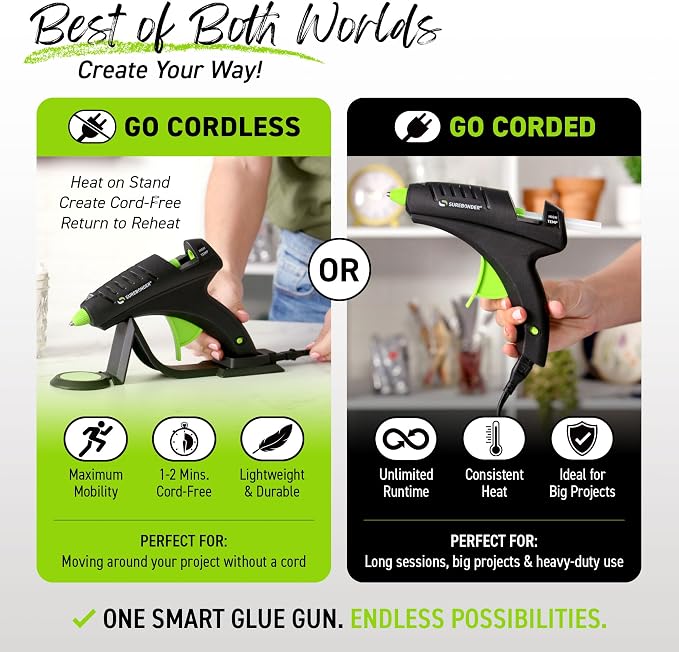 Surebonder Cordless Hot Glue Gun, High Temperature, Full Size, Leather & Other - Image 2