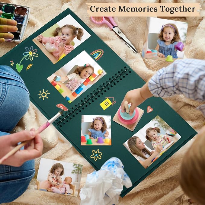 Scrapbook 8x8 Inch DIY Scrapbook Album Hardcover Kraft Paper 40 pages/20 sheets - Image 3