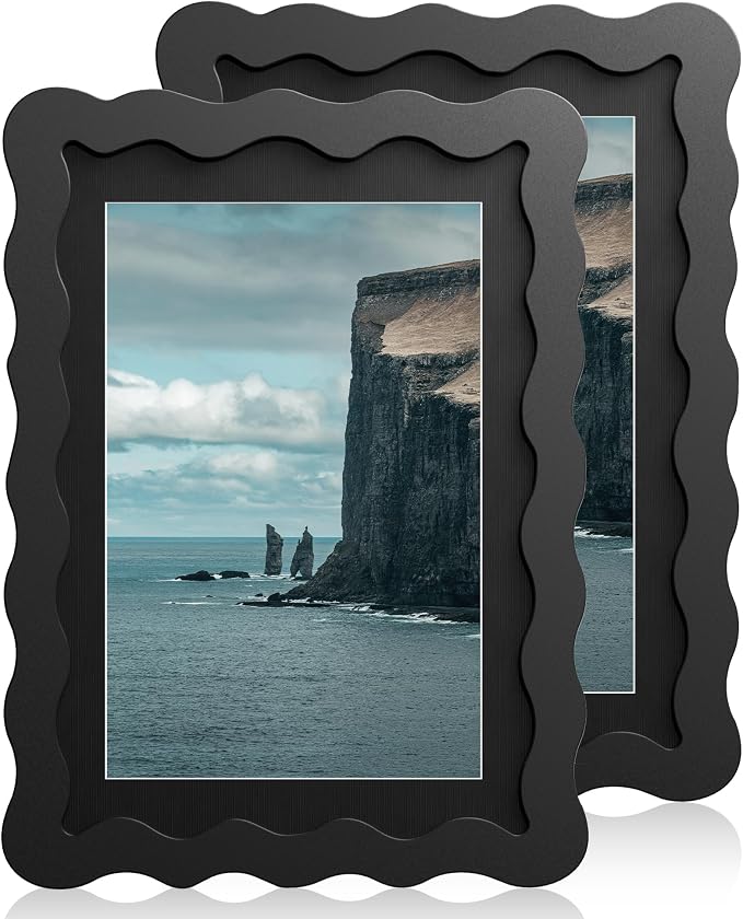 5x7 Wavy Picture Frame With Mat by Unknown
