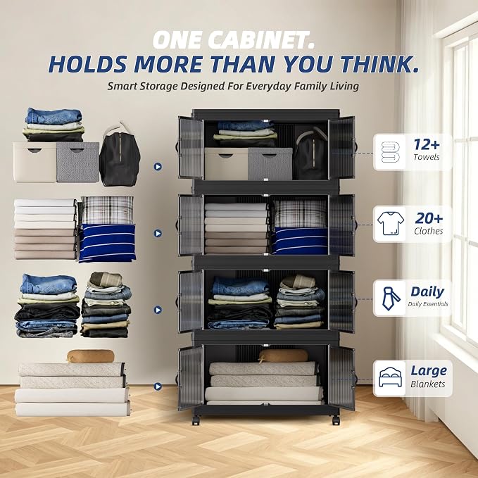 SAILUN 116Gal/464Qt Stackable Storage Bins Folding Collapsible Storage Bins - Image 3
