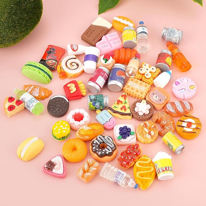 50Pcs Miniature Food Drinks Bottle Soda Pop Cans, Pretend Play Mini Kitchen - Image 3