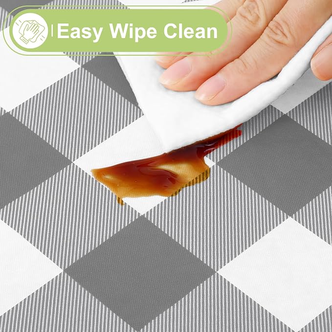 Smiry Oval Table Cloth, Waterproof Vinyl Tablecloths - Image 3