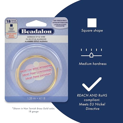 Beadalon German Style Wrapping Wire, Tarnish Resistant Brass, 20 Gauge - Image 2