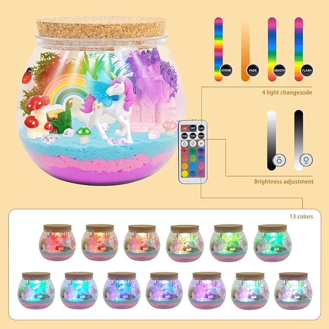 Light-Up Unicorn Terrarium Gifts, DIY Night Light Kit - Image 2