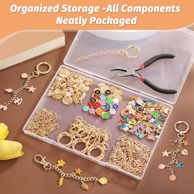 500Pcs Charms Lip Gloss Keychain Making Kit, DIY Craft Supplies - Image 6