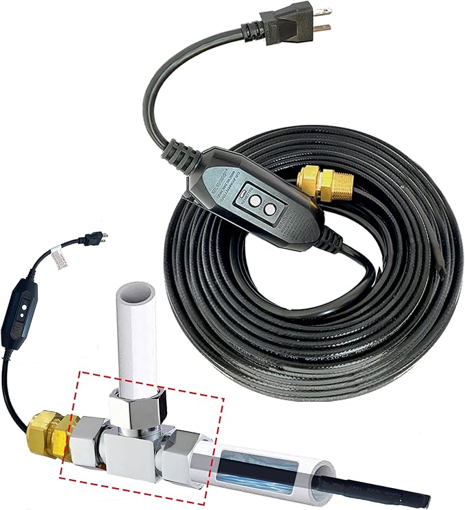 MAXKOSKO Self Regulating Heating Cable, CSA Certified Water Pipes from Inside the Pipe, Freeze Protection for Water Supply Pipes, Suitable for Jet Pump and Submersible Pump Applications, 65Ft 120V