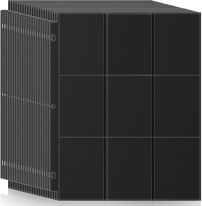 100 Pack 9 Pocket Page Protector, Trading Card Sleeves Pages Baseball by TiopLior